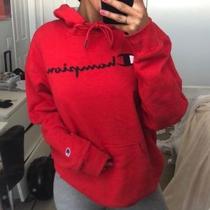 Red Champion sweatshirt